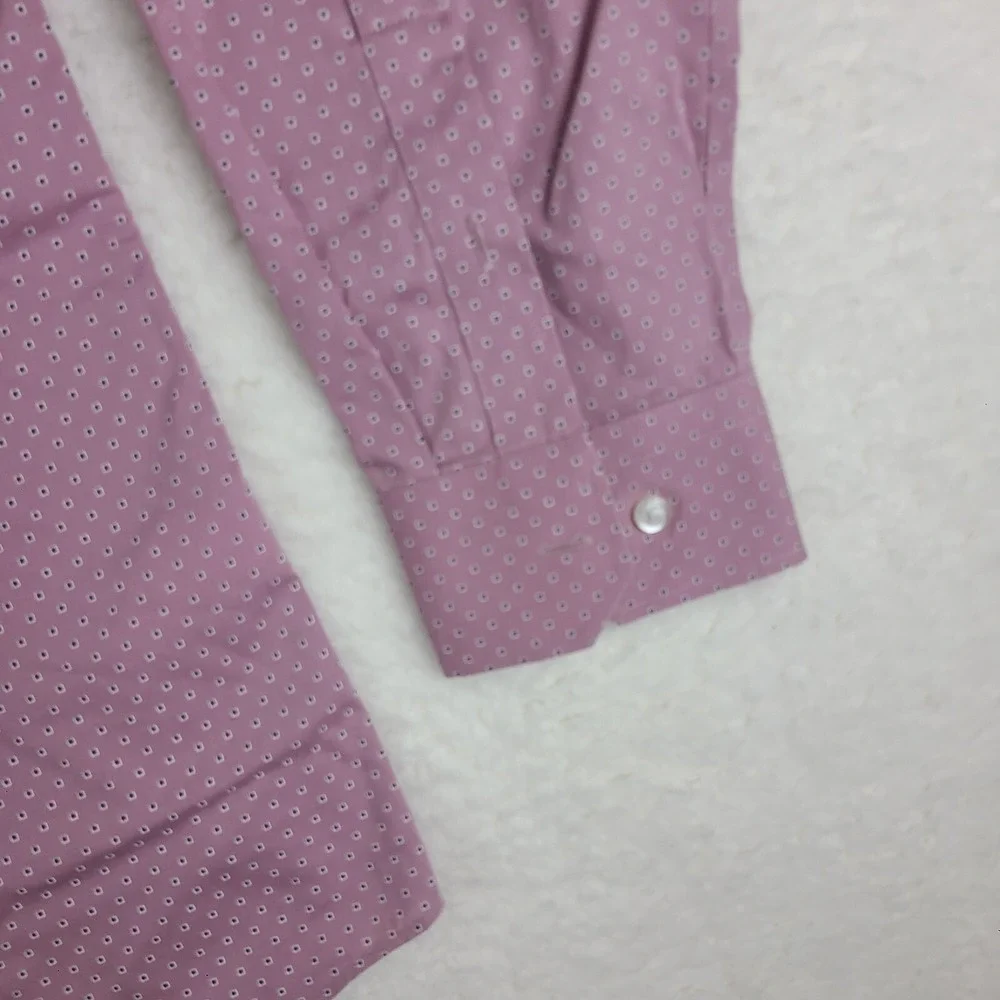 Banana Republic Shirt‎ Mens XL Purple White Slim Fit Non Iron Dress Button Up